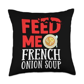 French Onion Soup Recipe Mix Bowl Japanese Cheese Throw Pillow