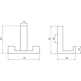 Siro Coat Hooks Doradus 1 70 mm Height 60 mm Nickel-Plated Zinc Hook, 1 Piece, 2325/ZN21