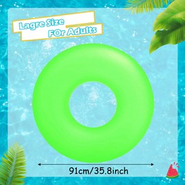 POPOYU Inflatable Swimming Ring Adults,Green Inflatable Pool Floats for Adults Swimming Rubber Rings,Pool Inflatables Floats Inflatable Pool Toys for Summer Beach Swimming Pool Water Party Toys