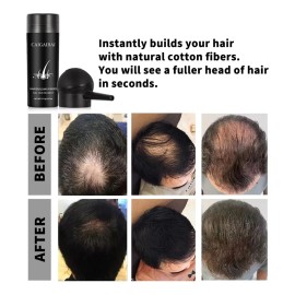 Polvo De Fibra Capilar Negro Cubre Raíz De Cabello Calvicie                                                                                           