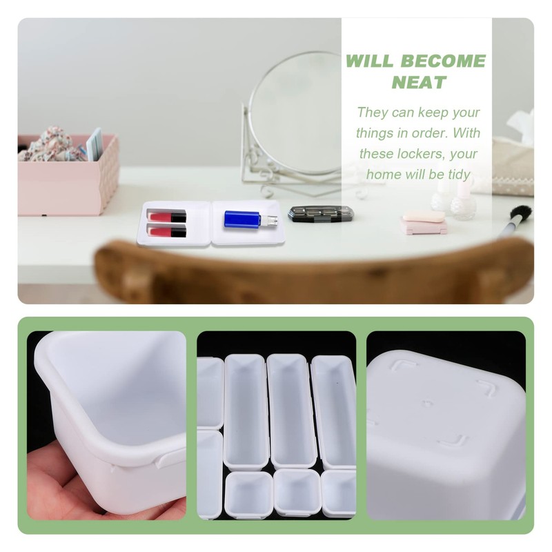 Healeved 8pcs Compartmentalized Storage Boxes for Home Organization Versatile Drawer