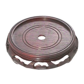 B&P Lamp 5 1/2 Inch Top Inset Diameter Oriental Wooden Base, Waxed Rosewood Finish