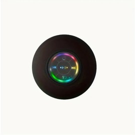 LED bathroom sound wireless speaker USB charging 400 mAh button control comes with large suction cups - Color: Black