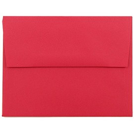 JAM PAPER A2 Colored Recycled Invitation Envelopes - 4 3/8 x 5 3/4 - Red Recycled - 100/Pack