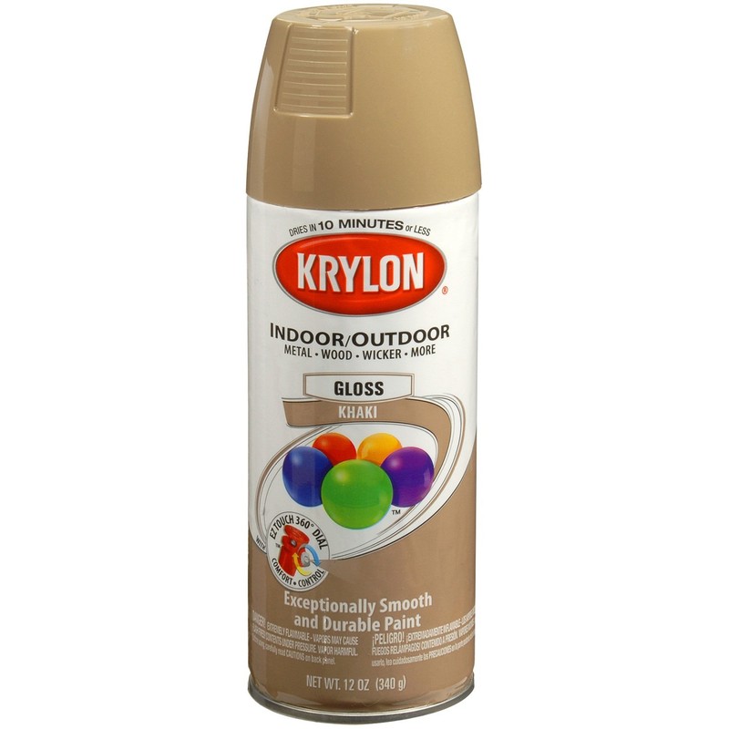 Krylon K05250407 ColorMaster Paint + Primer, Gloss, Khaki, 12 oz.