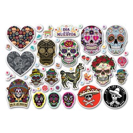 A4 Sticker Sheet Skulls Vinyl Stickers - Mexican Day of The Dead Men Women Kids Hobbies Hobby Travel Scrapbooking Journal Decor Gift #82169