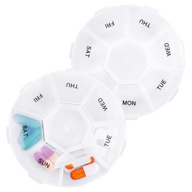 WLLHYF Weekly Daily Travel Pill Box Organiser,7 Days 1 Times a Day Pill Box