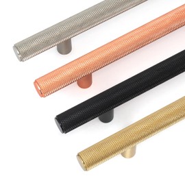 The Hairpin Leg Co. [HLC] Pull Handles - Modern Furniture Hardware - Cupboard Cabinet Handles Drawer Pulls [Knurl 15mm/55mm/Brushed Brass]