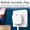 2 Pack 3 Pin Plug UK, 3 pin Mains Plug