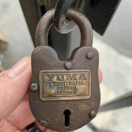 Yuma Territorial Prison Arizona Cast Iron Lock With Keys (2.5" x 1.5")