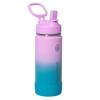 ThermoFlask Stainless Steel Kids Water Bottles, 474mL, 2 Count (Green/Pink)