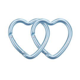 munkees Heart-Shaped Carabiners Key Chain Backpack Buckle, Fashion, Aluminum Alloy Key Ring 2-Pack,Blue