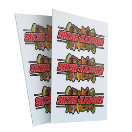 Shish Kabobs (2-Pack) 24" x 36" Plastic Signs | Sign Insert 4mm Corrugated Plastic Signs Storefront Window Poster