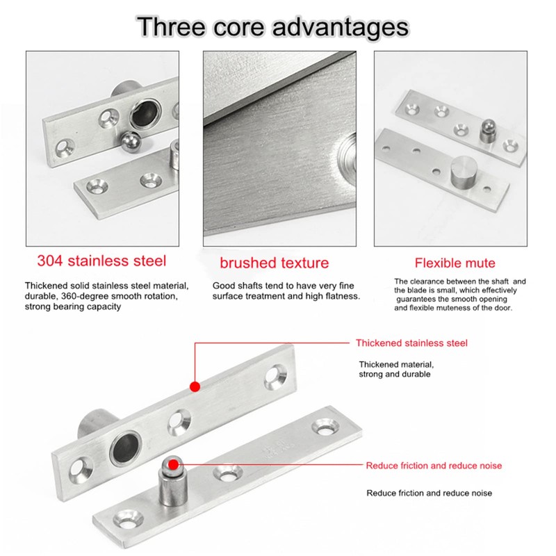 2 Pack Door Pivot Hinge 270°Rotation Hidden Door Hinge Concealing