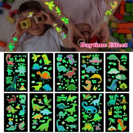 120PCS Dinosaurier Tattoo Kinder, Dino Temporäre Tattoos für Kinder, Wasserdichte Cartoon Kindertattoos Sticker Tatoos Aufkleben für Mädchen Jungen Party Spielspass Mitgebsel Kindergeburtstag
