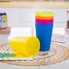 Saijer Rainbow Reusable Plastic Cups, 18 Pieces, Stack Shatterproof Party