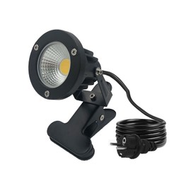 Monsing 7 W LED Spotlight Warm White 2700 K with Clip 2 m Cable with Plug LED Garden Lighting Garden Light Garden Spotlight Lawn Spotlight IP65 Waterproof for Outdoor Yard Lawn (Warm White)