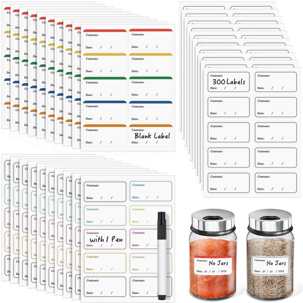 Segarty Food Label Stickers, 300 Pcs Blank Expiration Date Stickers