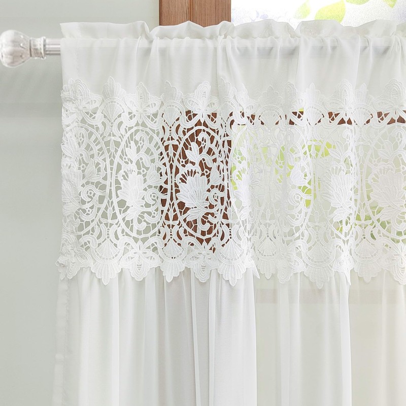 Luxury Sheer Valance Curtains for Living Room Window Valance Bead