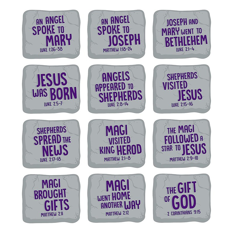 Fun Express Nativity Story Stepping Stones - 12 Pc