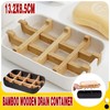 Eco-Friendly Bamboo & Wood Soap Dish with Drain: Modern Design