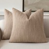 Foindtower Set of 2 Decorative Textured Burlap Linen Throw Pillow