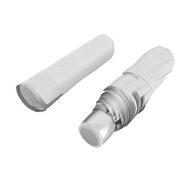 PERLETTI Reflective Umbrella for Men Women - Umbrella Pocket Umbrella Windproof Stable with Reflector for High Visibility - Manual Mini Umbrella Storm Resistant Girls Boys - Diameter 98 cm, White