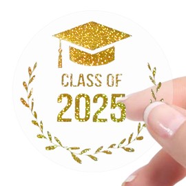 Starboling Transparent Graduation Cap Sticker, 300 Pcs Thank You Stickers, Class of 2025 for Envelope Seal, Self-Adhesive Label for Party Favors