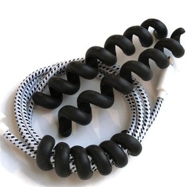 Cordpiggy Cable & Cord Organizer (Small)- Wire Management for Chargers, Headphones, Earbuds, Camera, Travelling - Flexible Cord Keeper, Lightweight Spiral Holder; Set of 3, Color Black