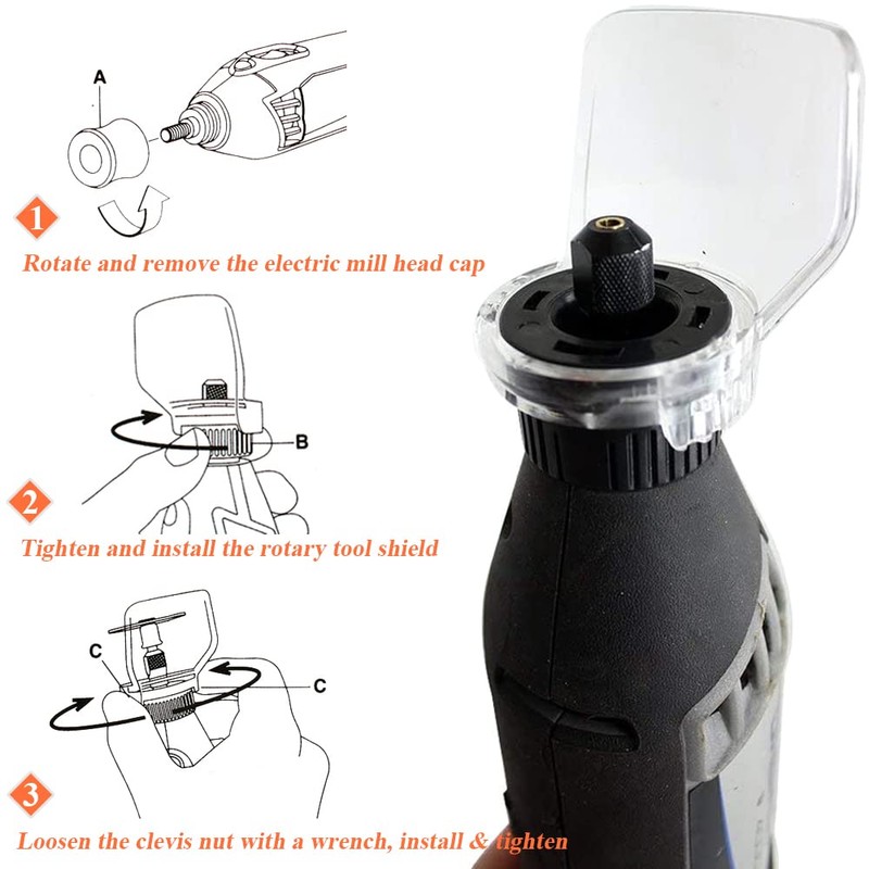 Bestgle 4 Pcs Rotary Tool Shield Attachment Safety Protective Cover