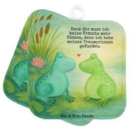 Mr. & Mrs. Panda Topfuntersetzer Frosch Liebe Design - Geschenk, Partner, Verlobung, Ofenhandschuhe, Jahrestag, Hocheitstag, Frösche, Topfhandschuhe,