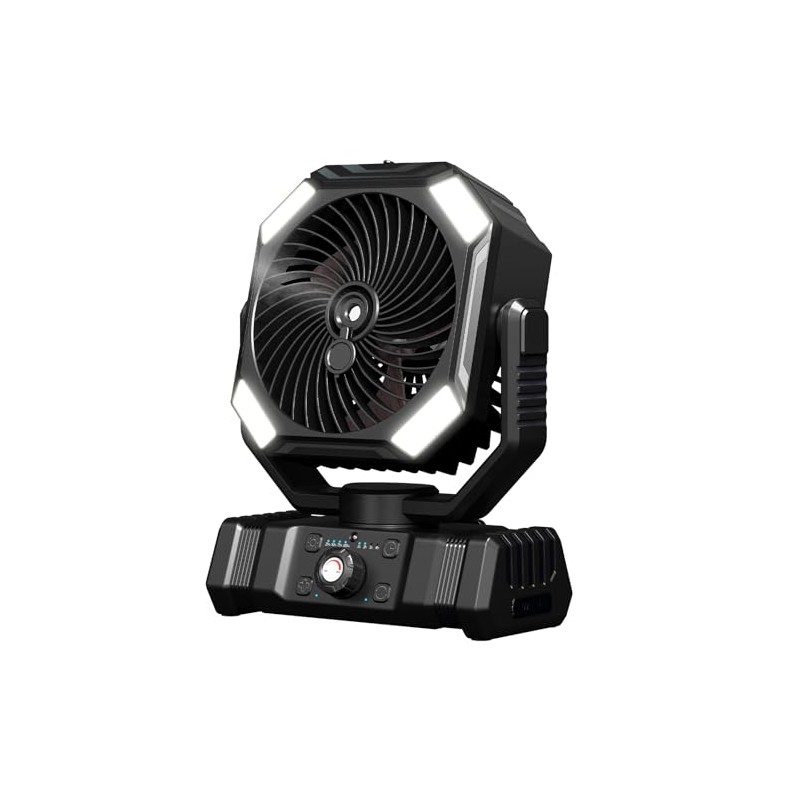 OUWANCH Rechargeable Misting Fan with LED Light