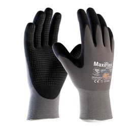 ATG 42-844/09 MaxiFlex Endurance Gloves with AD-APT Technology, Knitted Cuff, Coated Palm, 1.0 mm Palm Thickness, 23 cm Length, Black/Grey, Size 09