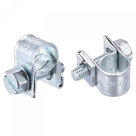 uxcell 6-8mm Mini Fuel Injection Hose Clamp Zinc Plated Steel Fuel Line Clamp 10pcs