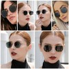 RUNHUIS Retro Polygon Sunglasses for Men and Women, Fashionable Square