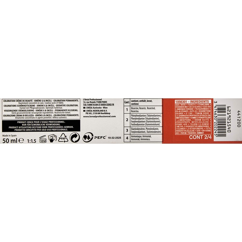 L'Oreal Majirouge 7. 45, 7.45 Medium Blonde Intense Copper-Mahogany