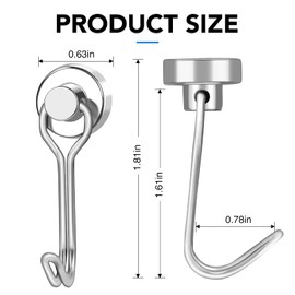 LOVIMAG Cruise Must Haves Essentials, 30LBS Swivel Magnetic Hooks for Cruise Cabins, Strong Magnet Hooks for Hanging, Fridge, Grill, Refrigerator, Kitchen, Door, Locker, Key and Calendar - Pack of 6