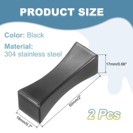 sourcing map 2pcs Chopstick Rest, 304 Stainless Steel Chopsticks Holder 2"x0.7"x0.71", Household Tableware Kitchen Tools for Spoon Fork Teaspoon Dining Tool Rest, Black
