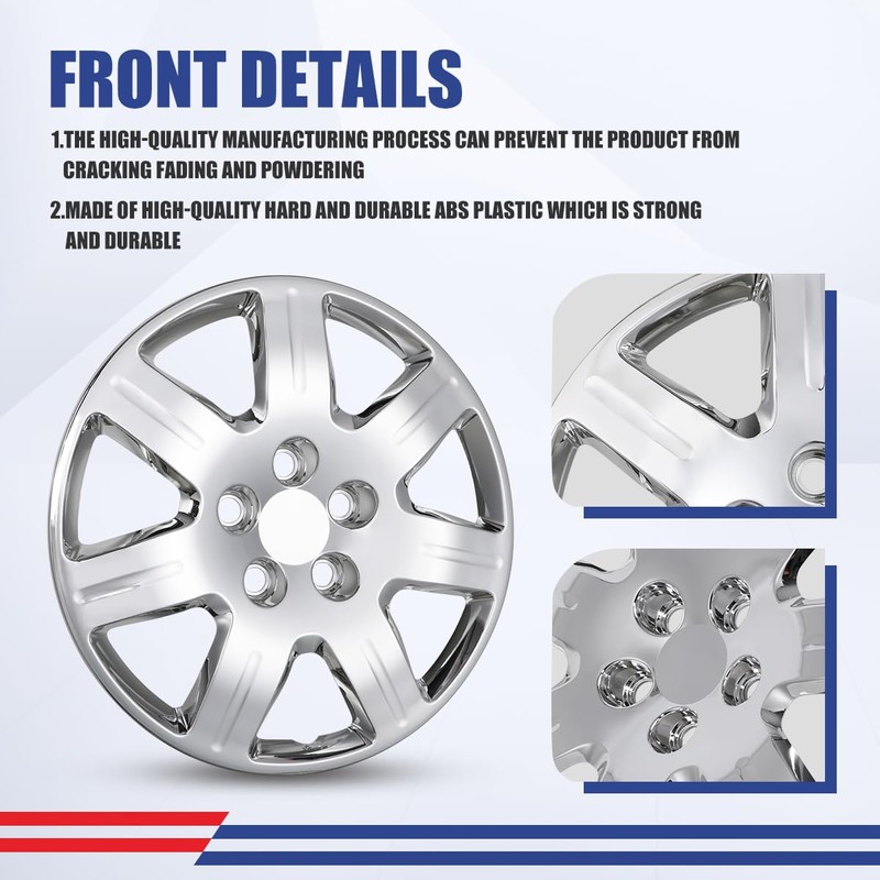 AUTOWIKI 16" Hubcaps for 2006-2011 Honda Civic Wheel Rims Cover