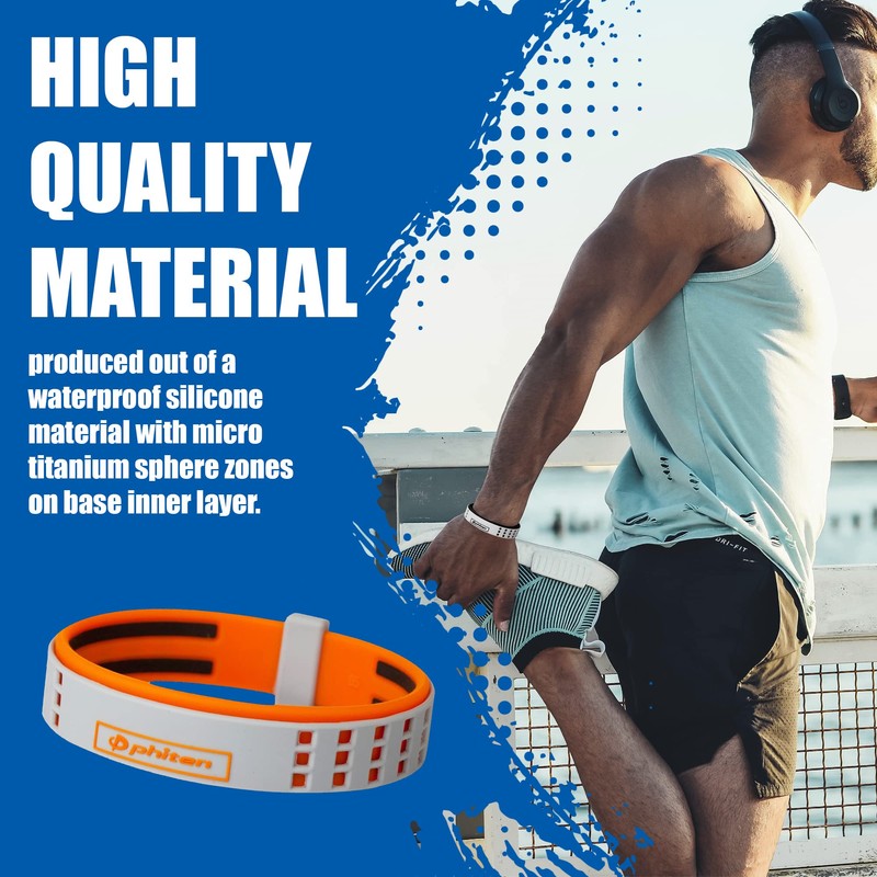 Phiten DUO Titanium Bracelet - Waterproof Sports Silicone Bracelet Wristband