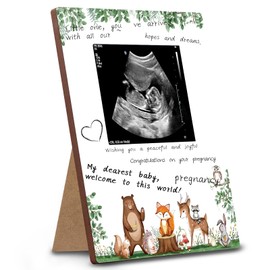 Girlbido Woodland Ultrasound Picture Frame, Baby Sonogram Picture Keepsake - Adorable Woodland Baby Shower Decorations, Pregnancy Gifts, Gender Reveal, Pregnancy Announcement Memory Frame