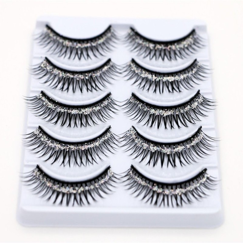 5 Pairs Soft False Eyelashes Natural 3D False Eyelashes Shiny