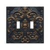 Xuejiaku Light Switch Cover Plate Black Gold Luxury Baroque Floral