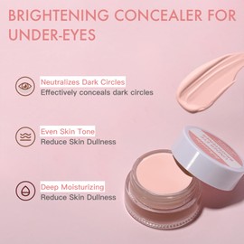 Under Eye Brightener, Instant Under Eye Concealer for Dark Circles, Lightweight Colour Corrector with Hyaluronic Acid & Shea Butter