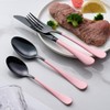 Onlycooker 20-Piece Black and Red Silverware Set 18/0 Stainless Steel