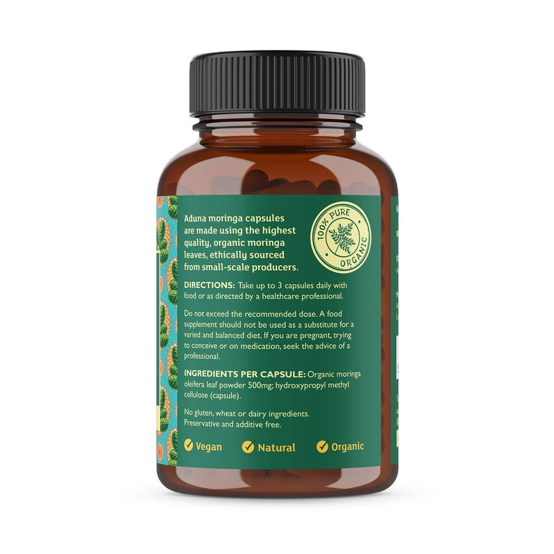 Aduna Pure Moringa Capsules 1500mg | 180 Vegan Moringa Capsules