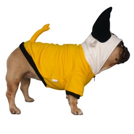 iChoue Buffalo Horn Winter Coats Clothes Hoodies Costumes for French Bulldogs, Pugs, English Bulldogs, Keep Your Dogs Warm and Stylish. Add Fun to Your pet’s Wardrobe - Yellow Black, Small