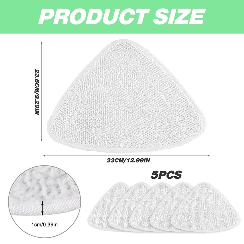 5pcs Steam Mop Replacement Pads for Viledas Steam Mop/Plus, Washable