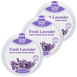 Citrus Magic For Closets Odor Absorbing Solid Air Freshener, Fresh Lavender, 8-Ounce, Pack of 3