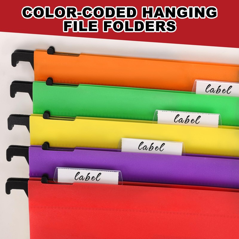 Navona 5 Pack Plastic Hanging File Folders, Letter Size